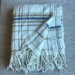 LAST CHANCE- DONATING
Hearth & Hand Cream and Blue Plaid Throw Blanket